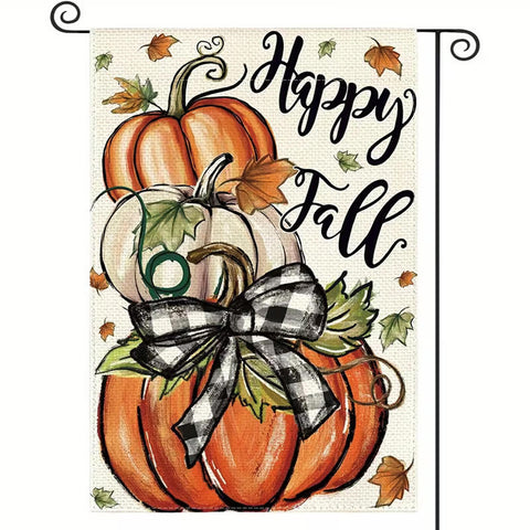 TN4162926  Happy Fall Garden Flag  Double Sided Outdoor, Pumpkin