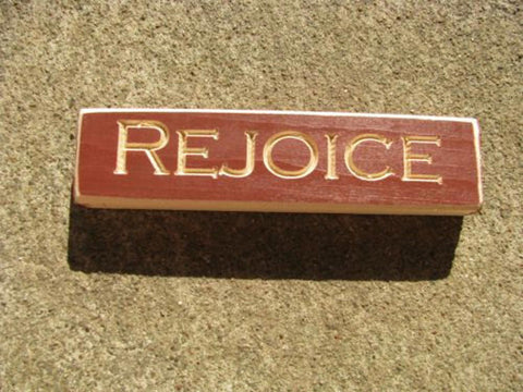 617BUR Rejoice Wood Block