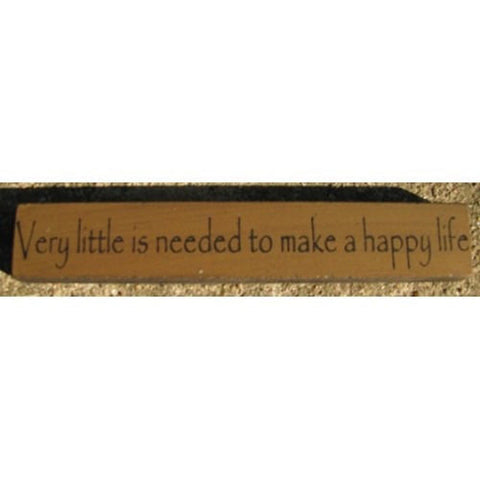 32321VG - Very Little is Needed to make a happy home mini wood block