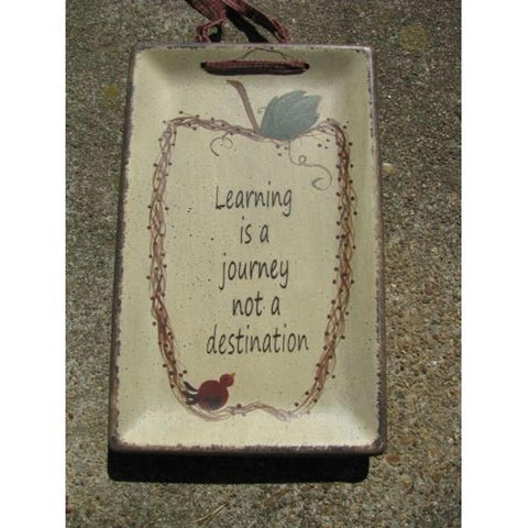 32093L- Learning is a Journey not a destination wood plate