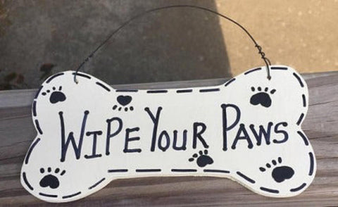 Wood Dog Bone DB31 - Wipe Your Paws