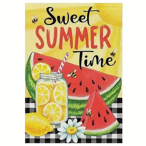 CB120968 Swwet Summer Vibes Double-sided linen garden flag