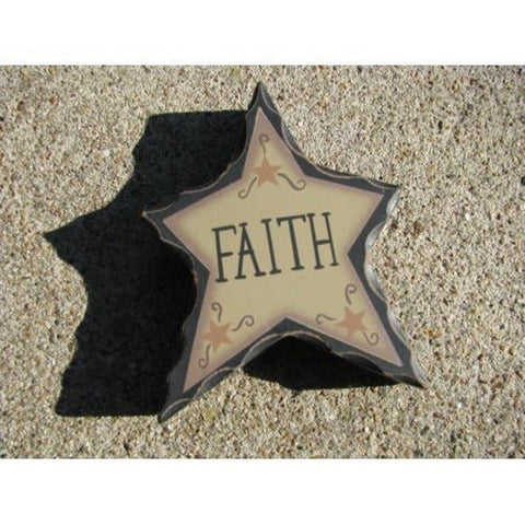 Primitive Wood WD902 - Faith Standing Star