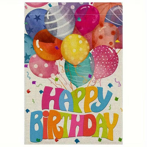 UT1650468 Happy Birthday Colorful Garden Flag, Double-Sided