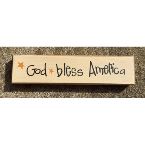 Primitive Wood Block 1637GBA God Bless America