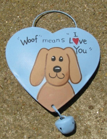 or371 Woof means I love You  Metal Christmas Ornament