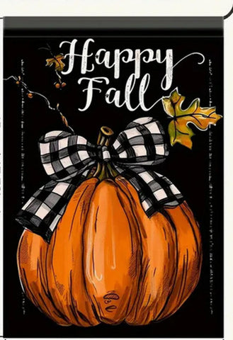 KL105313 Happy Fall Pumpkin Garden Flag -  Double-Sided , Polyester