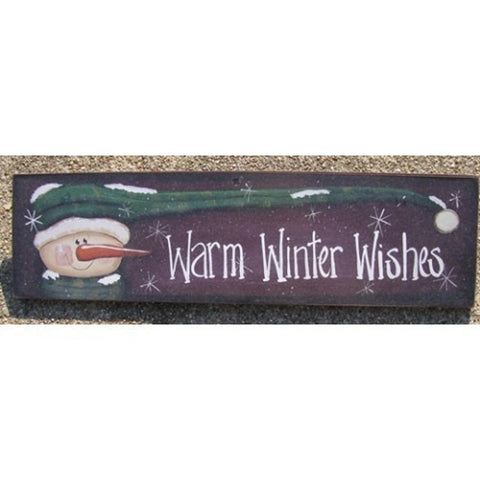 Snowman Wood Sign 47909WWW - Warm Winter Wishes