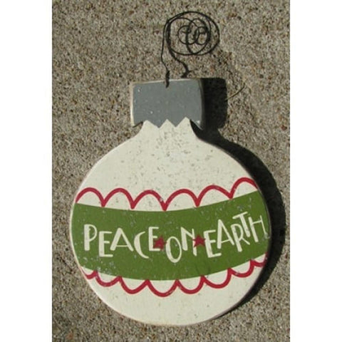 H0-5229 Peace on Earth wood bulb ornament