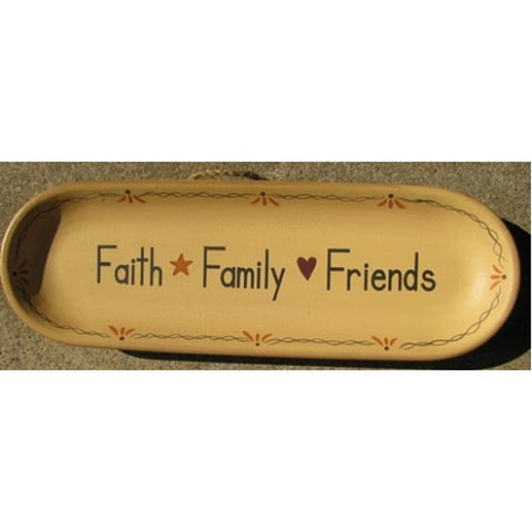 XP-2E - Faith Family Friends wood oval plate
