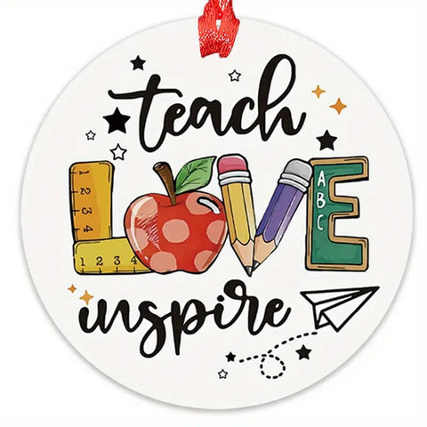 AM291161 Acrylic Christmas Tree Ornament, "Teach Love Inspire" Ideal Gift
