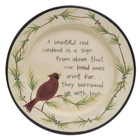 G34395 Love One Cardinal wood Plate