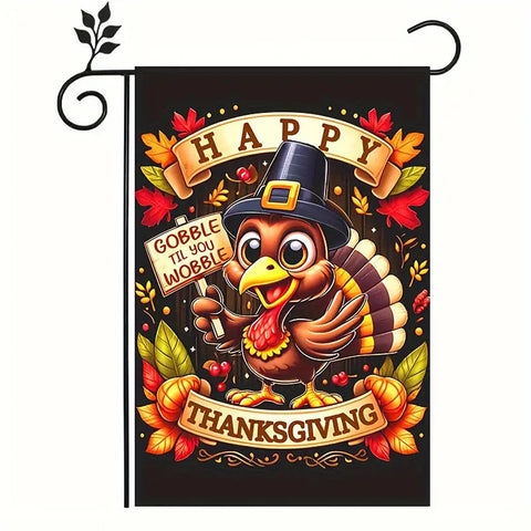 PB135964 happy Thanksgiving turkey garden flag