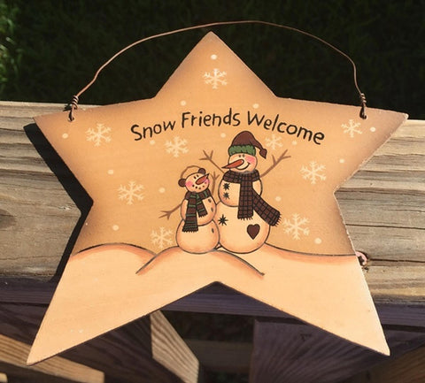4938 Snow Friends Welcome Star Christmas Ornament