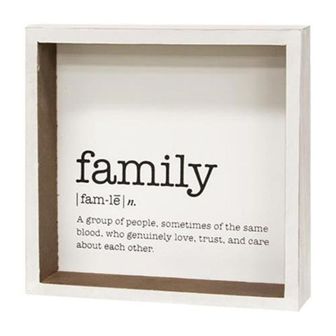 G34921 Family Definition Shadowbox Sign