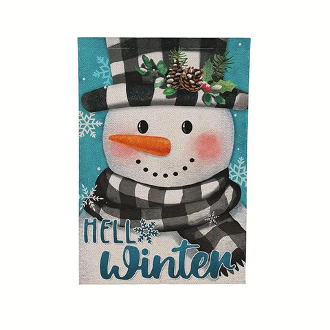 Hello Winter Snowman Garden flag