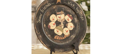 7W1470BM Snow Friends Stick Together wood plate"