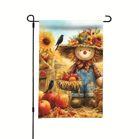 TX283626  Scarecrow Pumpkin Garden Flag -  Autumn Sunflower Double sided