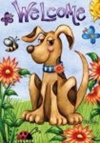Welcome Springtime Puppy Garden Flag 2745