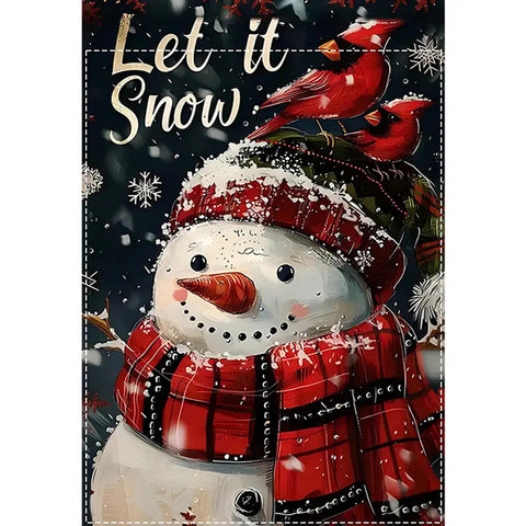 BM275553 Snowman Let It Snow Christmas Garden Flag - Durable Polyester