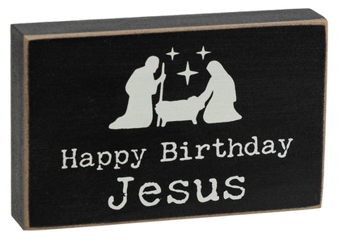 38904 Happy Birthday Jesus wood block