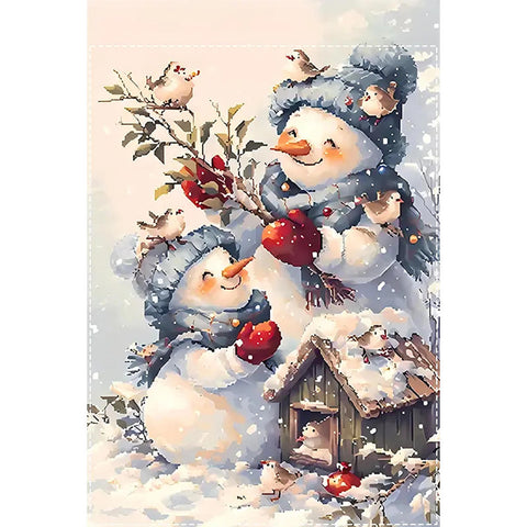 WY441805 Charming Double-Sided Snowman Garden Flag - Durable Polyester, Waterpro