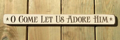 Primitive Engraved Wood Block G9033 - O come let us adore him