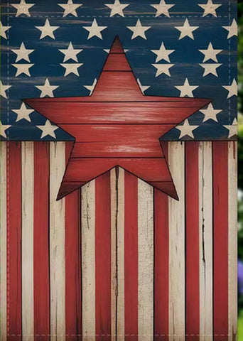 PL6709836 Vintage American Flag Garden Banner - Large with Red, White & Blue
