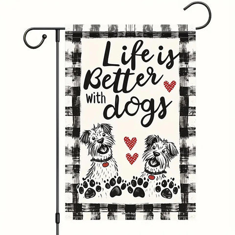 FA93131  Welcome Garden Flag, Life Is Better With Dogs Double Sided