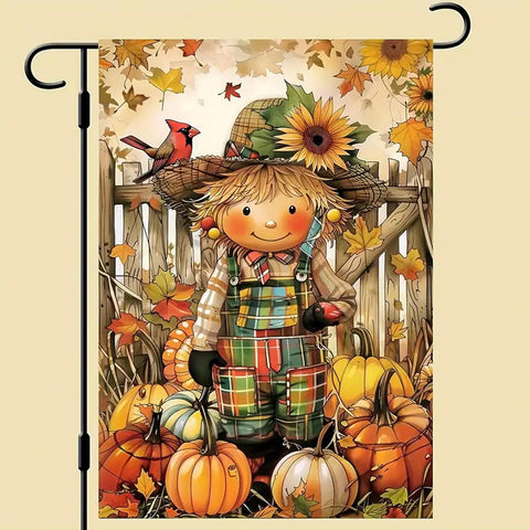 BR4352435  Double-Sided Thanksgiving Fall Garden Flag - Vibrant Pumpkim