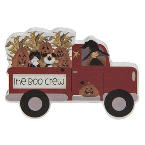 G35565 The Boo Crew Chunky Truck Sitter wood block