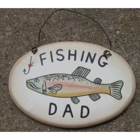 WD1900J - Fishing Dad oval wood sign