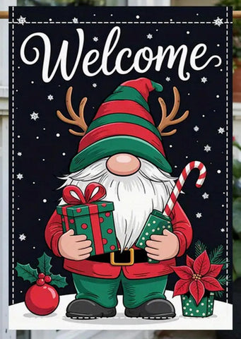 AH5351615 Christmas Gnome Yard Decoration Flag - Double-Sided