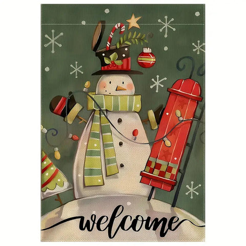 CG321865 Snowman Christmas Garden Flag - Double-Sided, Durable Polyester