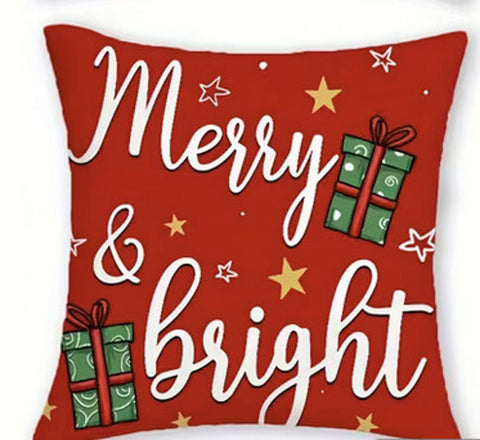 RG5444933 Merry and Bright Throw Pillow Cover (NO INSERT)