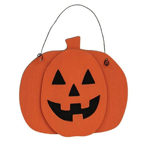 G38024  Layered Wood Jack O'Lantern Ornament