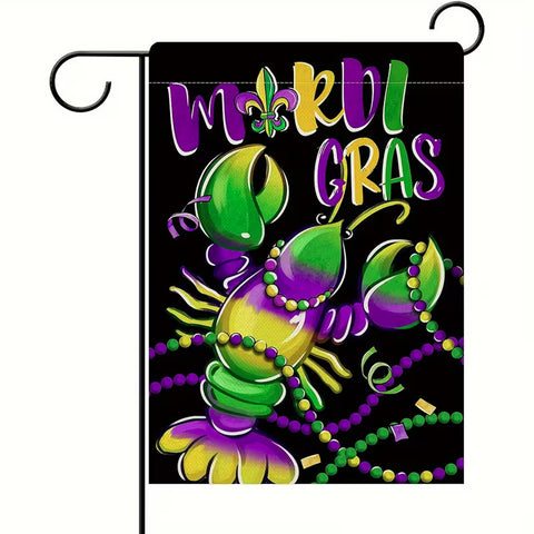 DQ5398046  Mardi Gras Garden Flag- Durable Polyester
