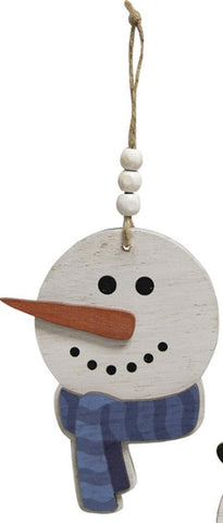35489BS - Snowman with blue scarf and beads