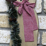 30027034  Snowman Decoration with Metal Shovel, greenery and Scarf