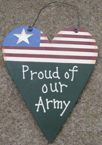 Wood Heart 1209 - Proud of Our Army