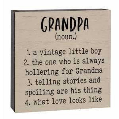 34472 Grandpa Definition Box Sign