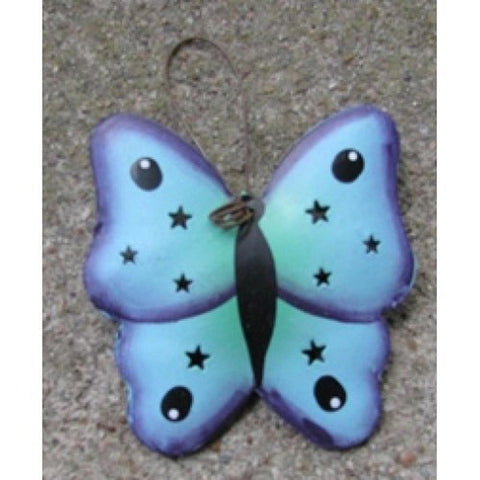 or322- Blue Butterfly Metal Ornament