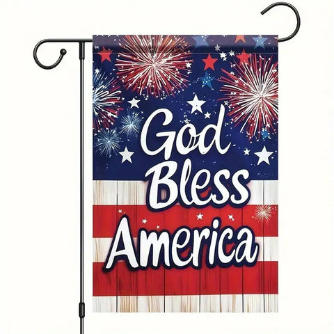 EX1908990 Polyester "God Bless America" Garden Flag,  Double-Sided