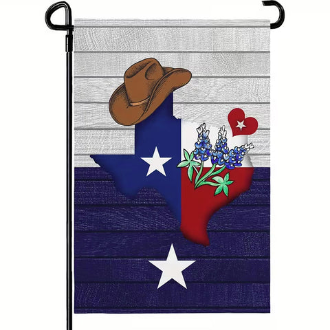 VV1547059 Texas Cowboy Hat Garden Banner - Double-Sided Polyester Outdoor Flag