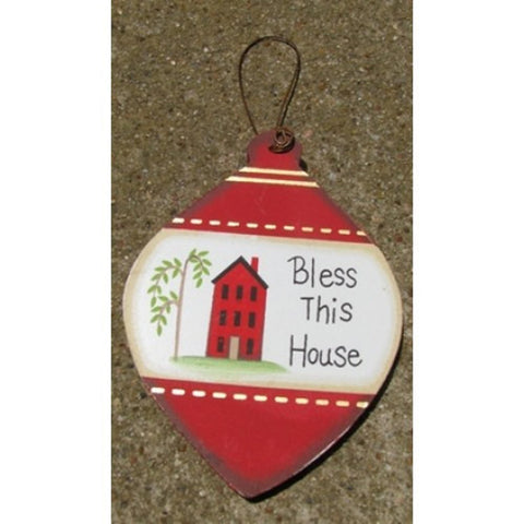 wd857 - Bless This House wood Christmas ornament