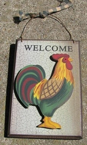 Primitive Chicken Wood Plaque CWP-12 3D Crackle Chicken