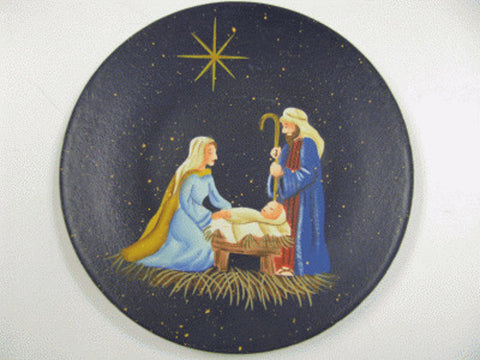 NEW-4 Nativity Wood Plate