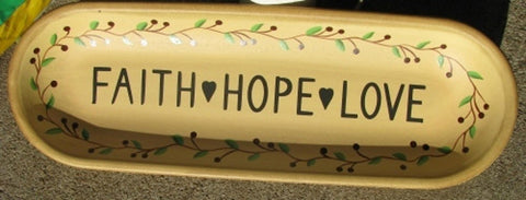 Wood Plate   XP-2A Faith Hope Love
