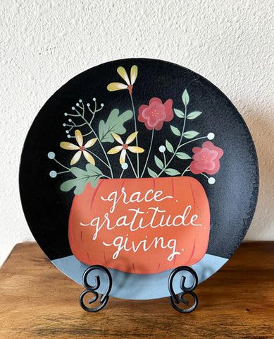 35093 Grace gratitude giving wood plate