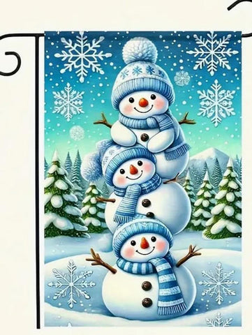 FB286978 Happy Holidays Double-Sided Snowman Garden Flag -  Polyester